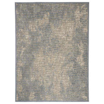 Kathy Ireland Home Sahara Ki395 Organic Abstract Rug, Blue and Gray, 7'10"x10'6"