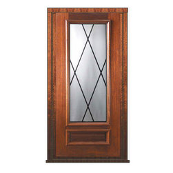 Prehung Single Door 80 Mahogany Sandringham 1 Panel 3/4 Lite Glass - Front Doors