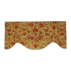 Priority Home and Design - Portfolio Simple Floral Khaki Valance - Valances