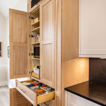 White Oak, Black Accents and Accessible Beige Cabinetry
