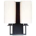 Hudson Valley Lighting - Baldwin, Two Light Wall Sconce, Polished Nickel Finish, White Faux Silk Shade - Cushion-cut gemstones signal high style in today's couture jewelry pieces. By rounding off the edges of Baldwin's square shades and subtly extending the curve of their sides, we transpose the cushion figure onto understated and attractive modern fixtures. Baldwin's broad arms finish at perpendicular angles, a crisp detail that is softened by the curvilinear shades.