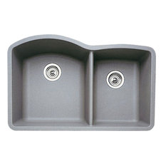 Blanco 440178 Diamond Silgranit Ii 1-3/4 Bowl Undermount Sink, Metallic Gray