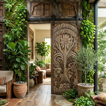 Mindful Decor with Rustic Carved Barndoors