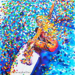 She Nailed a Cutback | Surfer Girl Painting - Paintings