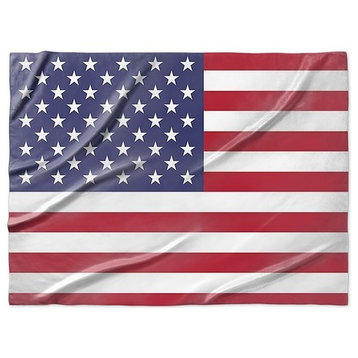 "United State Flag" Sherpa Blanket 80"x60"