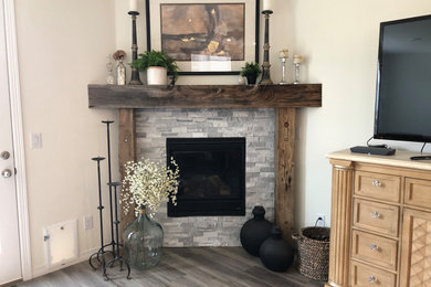 Family room - rustic family room idea in Denver