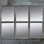 My Barnwood Frames - Rustic Mirror, Window Pane Barnwood Mirror, 6 Panes, 20"x28" - Our Rustic Window 6-Pane Mirrors are designed to resemble the simple beauty of a farmhouse window. If you are tired of staring out the windows of your home and seeing buildings and concrete, look through this Window Pane Mirror and see yourself transported across the country to the peace and quiet of open farmland. Enjoy the way reclaimed barnwood compliments the rustic accents of your home.  D-ring hanging hardware is included with each mirror allowing you to decide whether to hang it horizontally or vertically.Mirror sizes are listed according to exterior dimensions. Color: Natural Barnwood. Materials: Reclaimed Wood, Mirror. Made in USA. Ships in 7-10 business days via FedEx.PLEASE NOTE: Because of the possible variances in computer monitor colors and reclaimed wood colors, your completed frame may vary slightly in color and texture from the one you see pictured here.