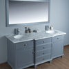 Cadence Gray 72" Double Sink Bathroom Vanity With Mirror