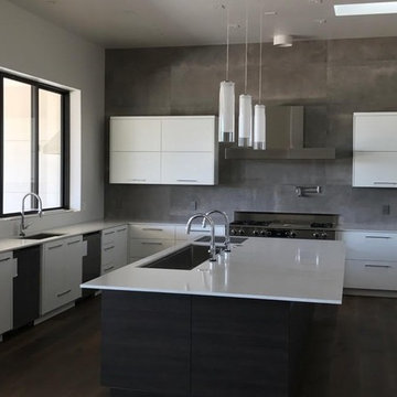 Large Contemporary Ledge sink 72" with dual faucets and offset drain