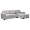 Dareena Fabric Upholstered Sectional Sofa With Right Facing Chaise, Light Gray