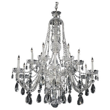 Traditional Crystal 12-Light 46" Traditional Chandelier in Polished Chrome wit