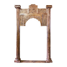 Consigned Antique Archway, Rustic Carved Arch, Old Indian Doorway