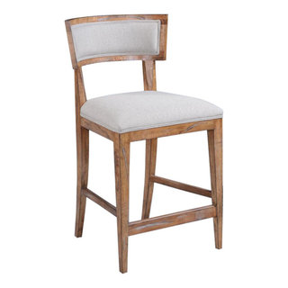 Traditional Beachwood Linen Counter Stool Rustic Bar Stools And Counter Stools by EuroLuxHome Houzz