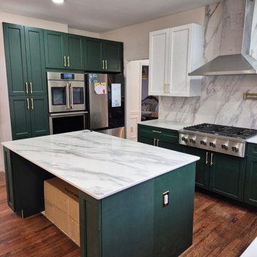 Modern Green & White Kitchen Remodel