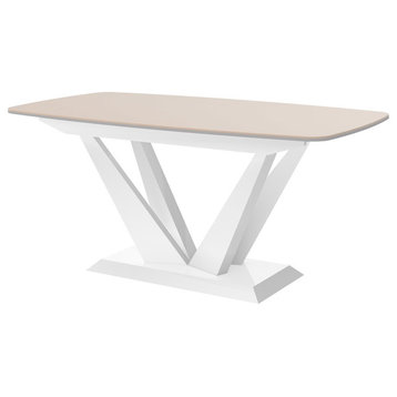 PERFETTO Extendable Dining Table , Cappuccino/White