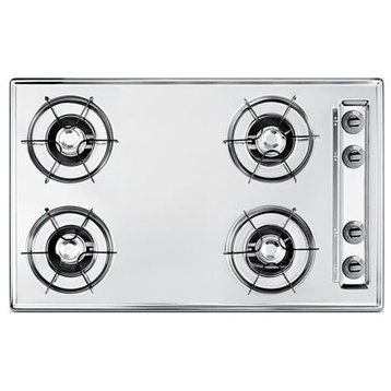 Summit ZNL05P 30"W Gas Cooktop in Stainless Steel - Chrome