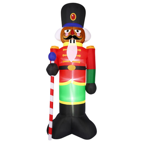 10 ft Tall Prelit African American Nutcracker Inflatable