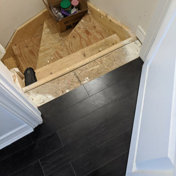 Laminate Installation Over Tile to Extend Our Customers Livingroom