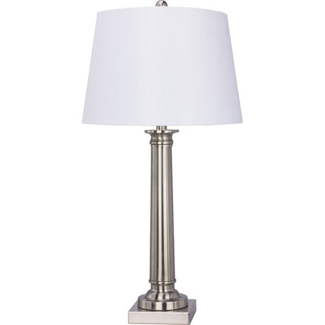 Metal Table Lamp - Brushed Steel