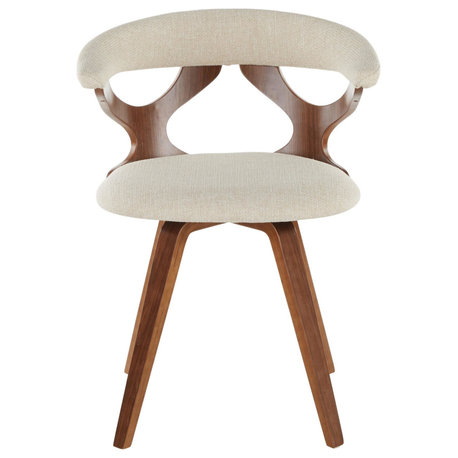 Gardenia Chair, Walnut Wood, Cream Fabric