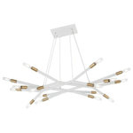 George Kovacs Lighting - George Kovacs Lighting P1785-722 Star Crossed - Sixteen Light Island - Momentous, design driven lighting is the pillar of George Kovacs. The Star Crossed fixture catapults pendant lighting to the level of art sculpture. A marvel in a Sand White finish with Honey Gold sickets is sure to dazzle. Canopy Included: Yes Canopy Diameter: 10 x 5 x 1Star Crossed Sixteen Light Island Sand White/Honey GoldUL: Suitable for damp locations, *Energy Star Qualified: n/a *ADA Certified: n/a *Number of Lights: Lamp: 16-*Wattage:60w T8 bulb(s) *Bulb Included:No *Bulb Type:T8 *Finish Type:Sand White/Honey Gold