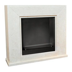 50 Most Por Modern Fireplaces For 2019 Houzz Uk Nero Fireplace With Ceramic Burner Polished White Stone