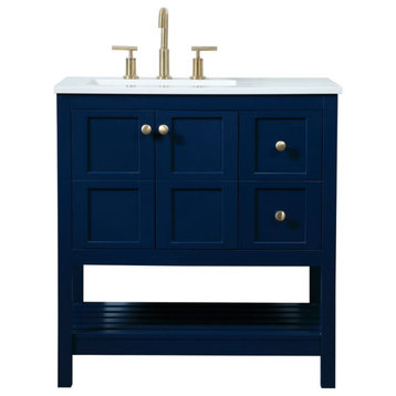 Tucker 32" Single Bathroom Vanity, Blue