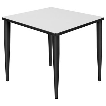 Regency Kahlo 30 in. Square Breakroom Table- White Top, Black Tapered Legs