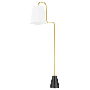 Jaimee 1-Light Floor Lamp, Aged Brass