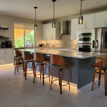 Stunning Kitchen Remodel Done in White and Gray Cabinets
