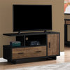 Pemberly Row 2 Door 48" Contemporary Wooden TV Stand in Black and Brown