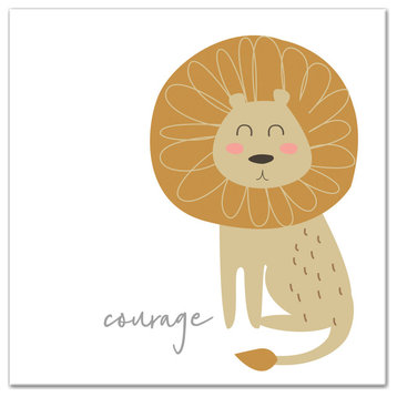 Courage Lion 12x12 Canvas Wall Art