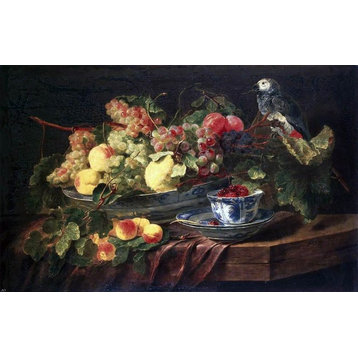 Jan Fyt Still-life With Fruits and Parrot, 18"x27" Wall Decal