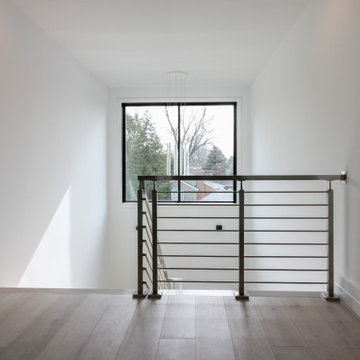 75_Modern Stairway: White Oak & Stainless Steel Balustrade, McLean VA 22101