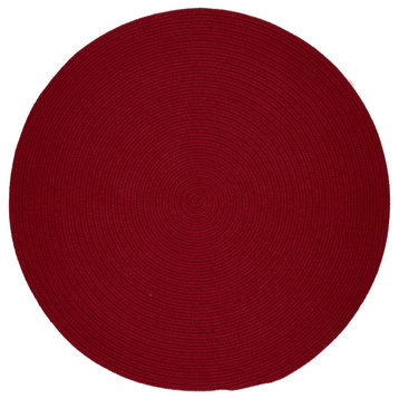 Maui Braided Red Solid Rug Brilliant Red 4' Round