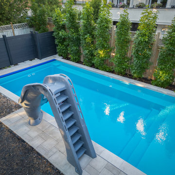 Fiberglass Pool Ideas - Fiberglass Lap Pool with Interlocking Deck