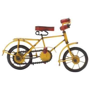 Yellow Metal Vintage Sculpture, Bicycle 7" x 11" x 5"
