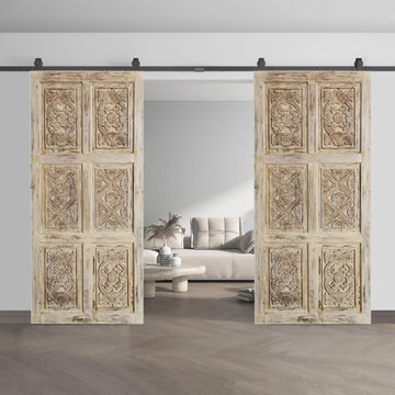Carved Barn Doors: A Statement Piece for Your Library and Home Studio