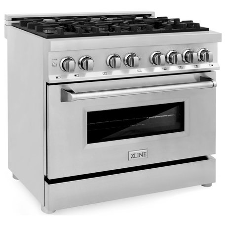 ZLINE Freestanding Range, Stainless Steel, Dual Fuel, RA36