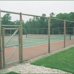 Rustic Cedar Post Court - Home Fencing And Gates