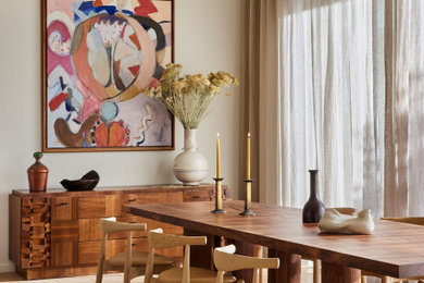 Dining room - mid-century modern dining room idea in Denver