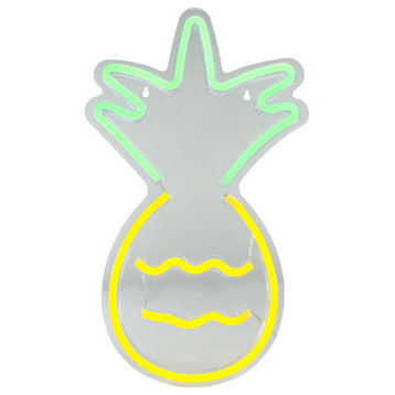 16" Yellow and Green Pineapple LED Neon Style Wall Sign