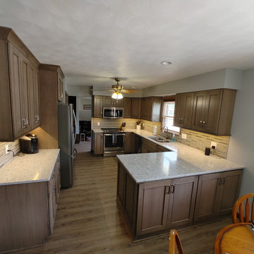 Moline Kitchen & Baths Remodel-Dura Supreme Cherry Hanstone Fusion Onyx