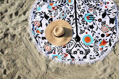 Giorgio Casu Sardinian Tree of Life Round Towel