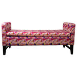 Ore International - 24"H Wild Hot Pink Geometric Storage Bench - 24"H Wild Hot Pink Geometric Storage Bench� Features comfortable padding with plush upholstery over sturdy frame.