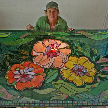 Stained glass table under lit. Suitable for outdoor covered space such as a