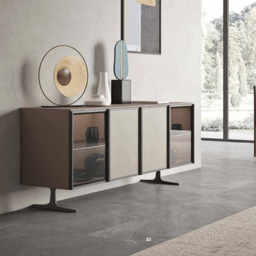 Glass 02 contemporary sideboard with glass doors by Orme