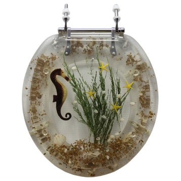 Trimmer Decorative Toilet Seat With Sea Horse