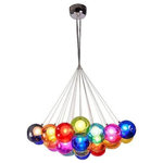 Mirodemi - Creative Gloss Colourful Rainbow Glass Ball Led Hanging Chandelier, 25 Heads, Cool Light - Creative Gloss Colourful Rainbow Glass Ball Led Hanging Chandelier from MIRODEMI will perfectly fit into your interior and, thanks to modern and high-quality materials, will serve for many years. Bring brightness and art in your house with MIRODEMI's chandeliers.