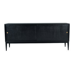 Bishop Lacquered Linen Door Console - Entertainment Centers And Tv Stands
